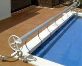 roll up station on pool with cover