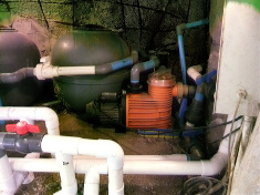 pool filter pool pump and pipework